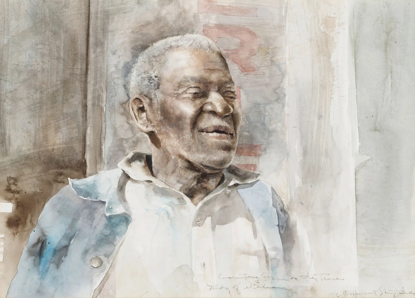 Study of William (Country Store on the Trace), watercolor by Hubert Shuptrine
